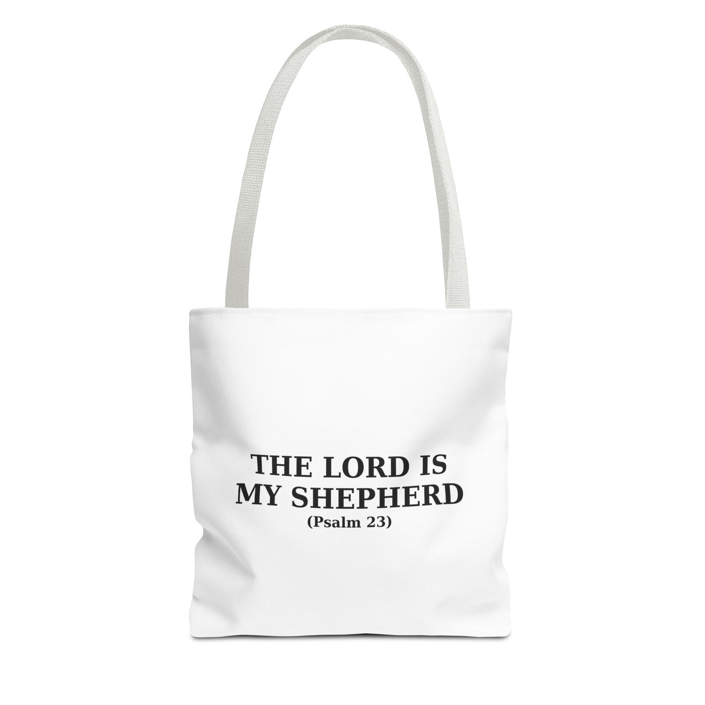 The Lord is My Shepherd (Psalm 23) Inspirational Bible Verse Tote Bag