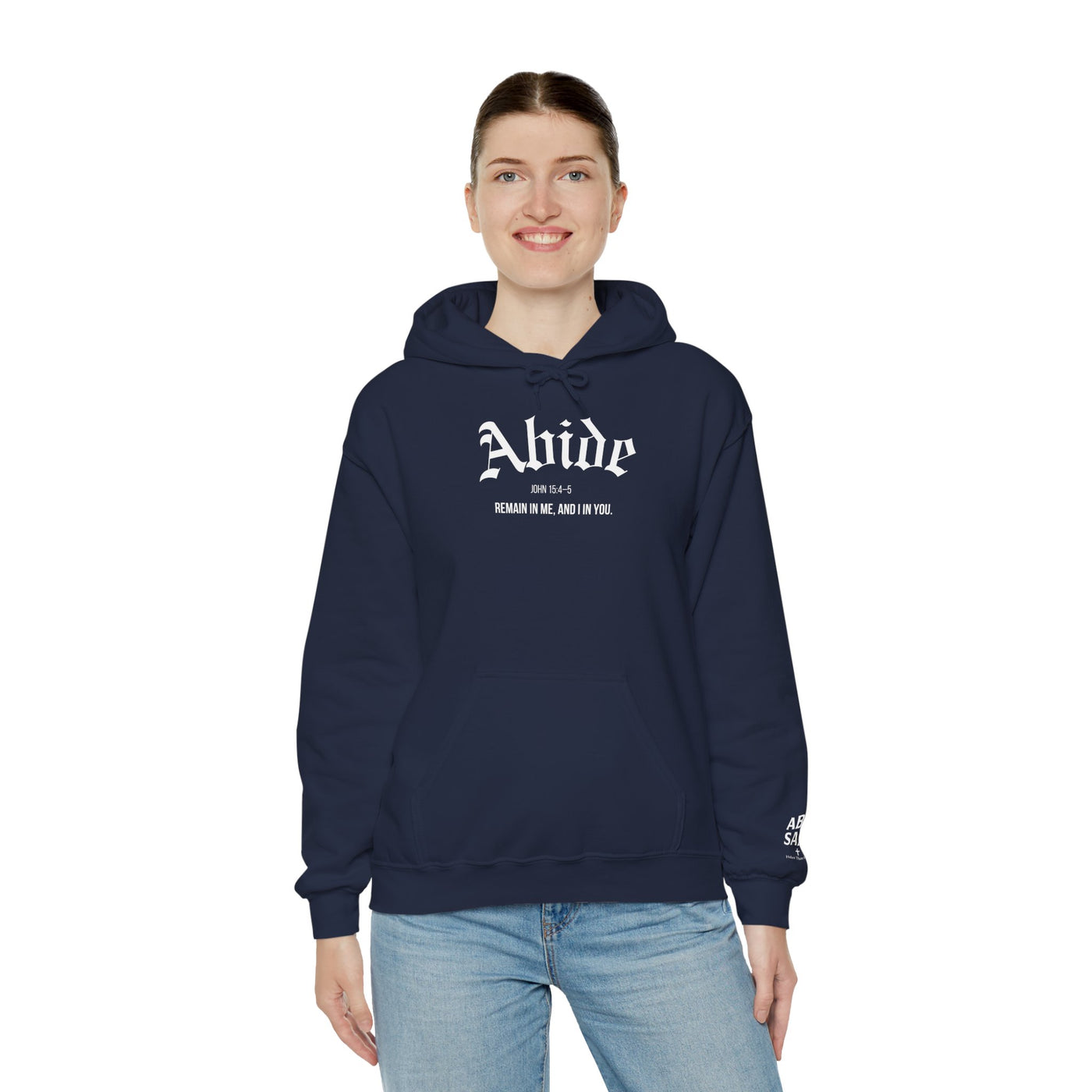 Cozy Abide Hoodie for Faith & Inspiration, Unisex Sweatshirt for Everyday Wear