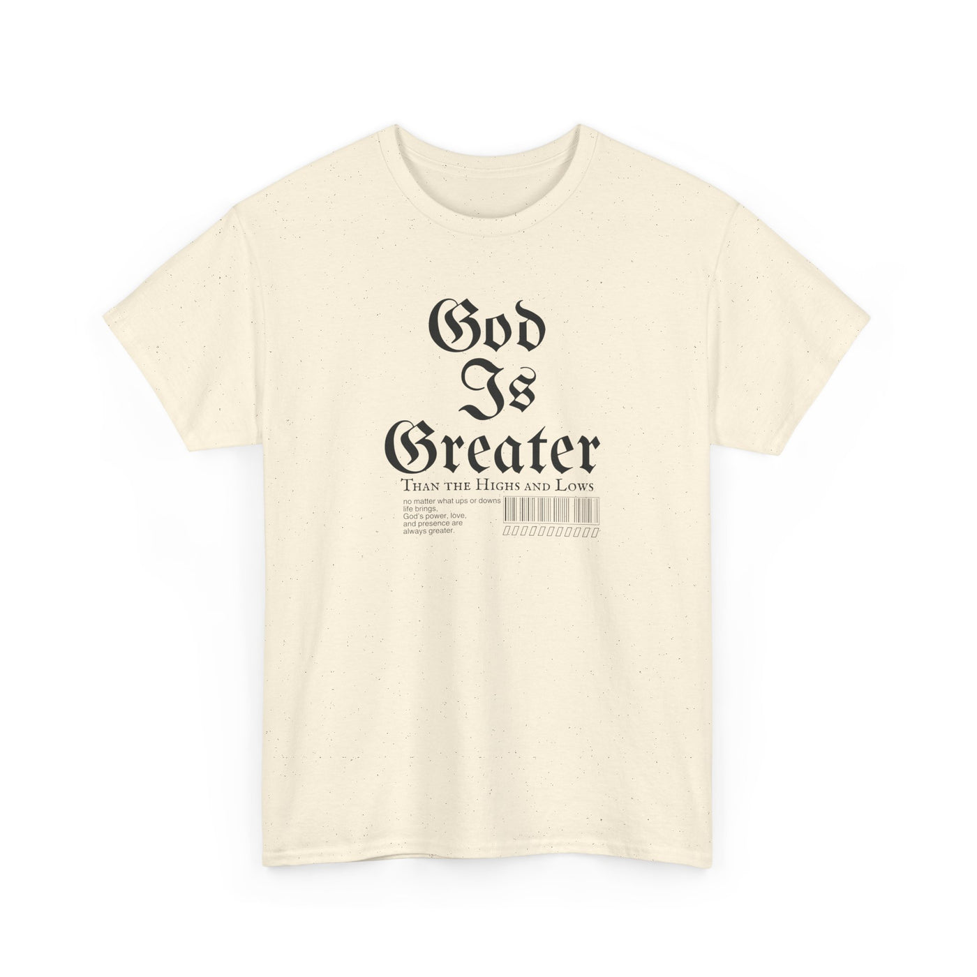 God Is Greater Unisex Heavy Cotton Tee, Faith-Based T-Shirt