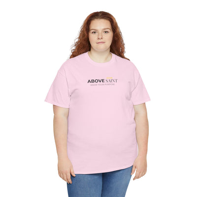 Unisex Heavy Cotton Tee with Above Saint Design