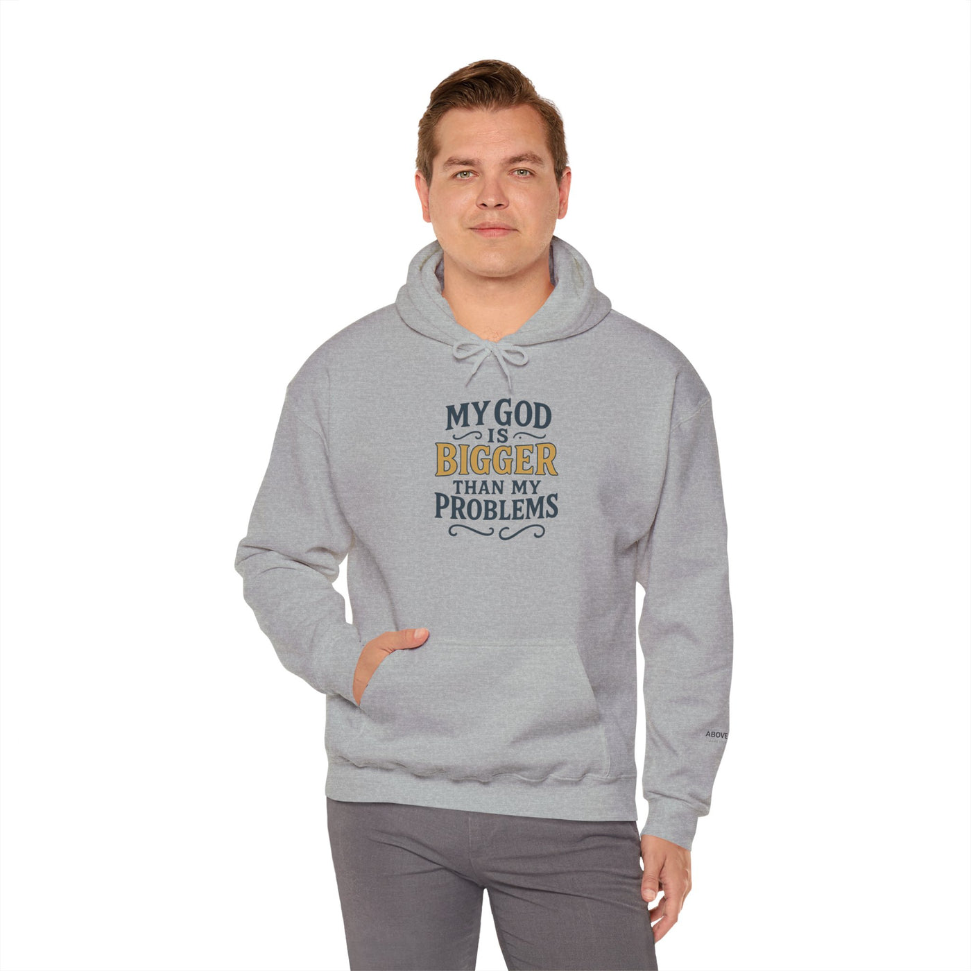 Inspirational Heavy Blend Hoodie | My God is Bigger Than My Problems