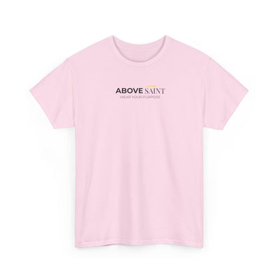 Unisex Heavy Cotton Tee with Above Saint Design