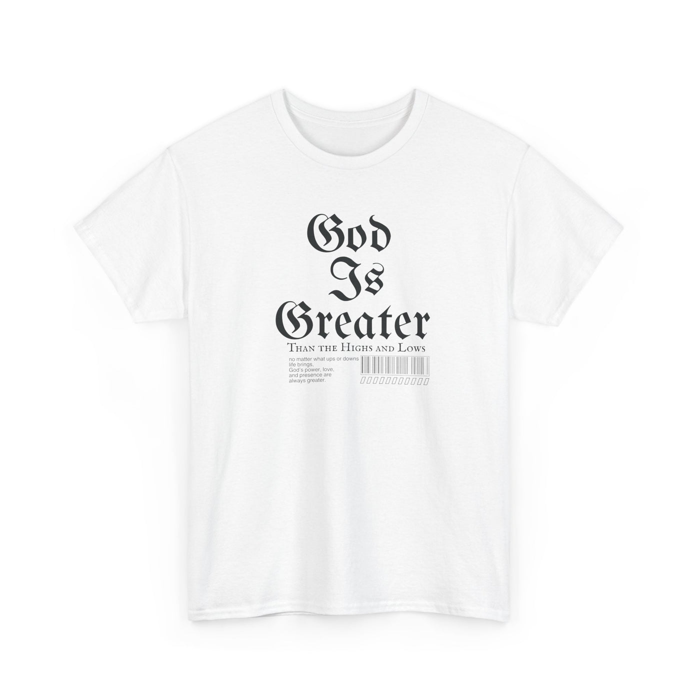 God Is Greater Unisex Heavy Cotton Tee, Faith-Based T-Shirt