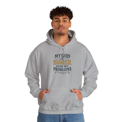 Inspirational Heavy Blend Hoodie | My God is Bigger Than My Problems