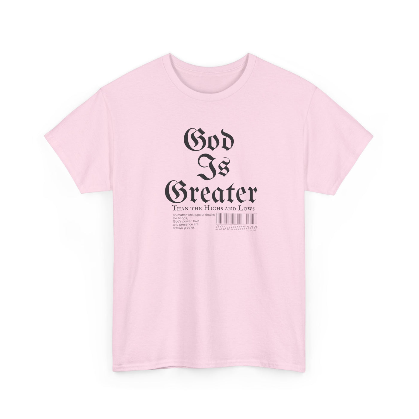 God Is Greater Unisex Heavy Cotton Tee, Faith-Based T-Shirt