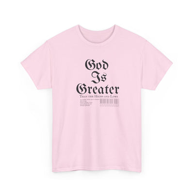 God Is Greater Unisex Heavy Cotton Tee, Faith-Based T-Shirt
