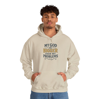 Inspirational Heavy Blend Hoodie | My God is Bigger Than My Problems