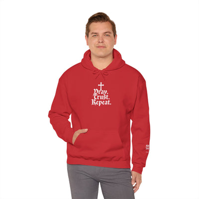 Pray Trust Repeat Cozy Unisex Hooded Sweatshirt for Every Occasion