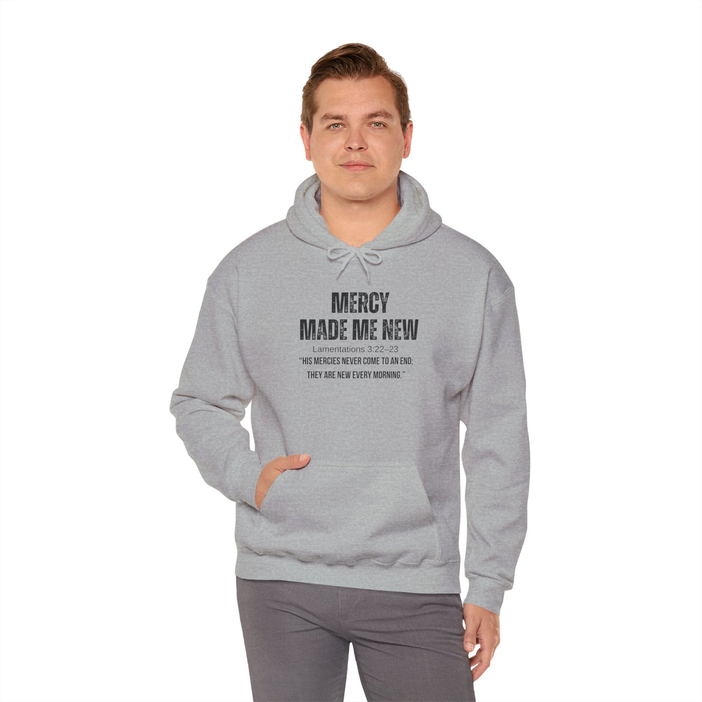 Inspirational Hoodie: Mercy Made Me New, Faith Sweatshirt