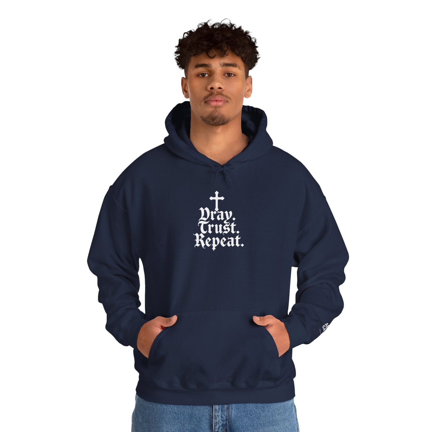 Pray Trust Repeat Cozy Unisex Hooded Sweatshirt for Every Occasion