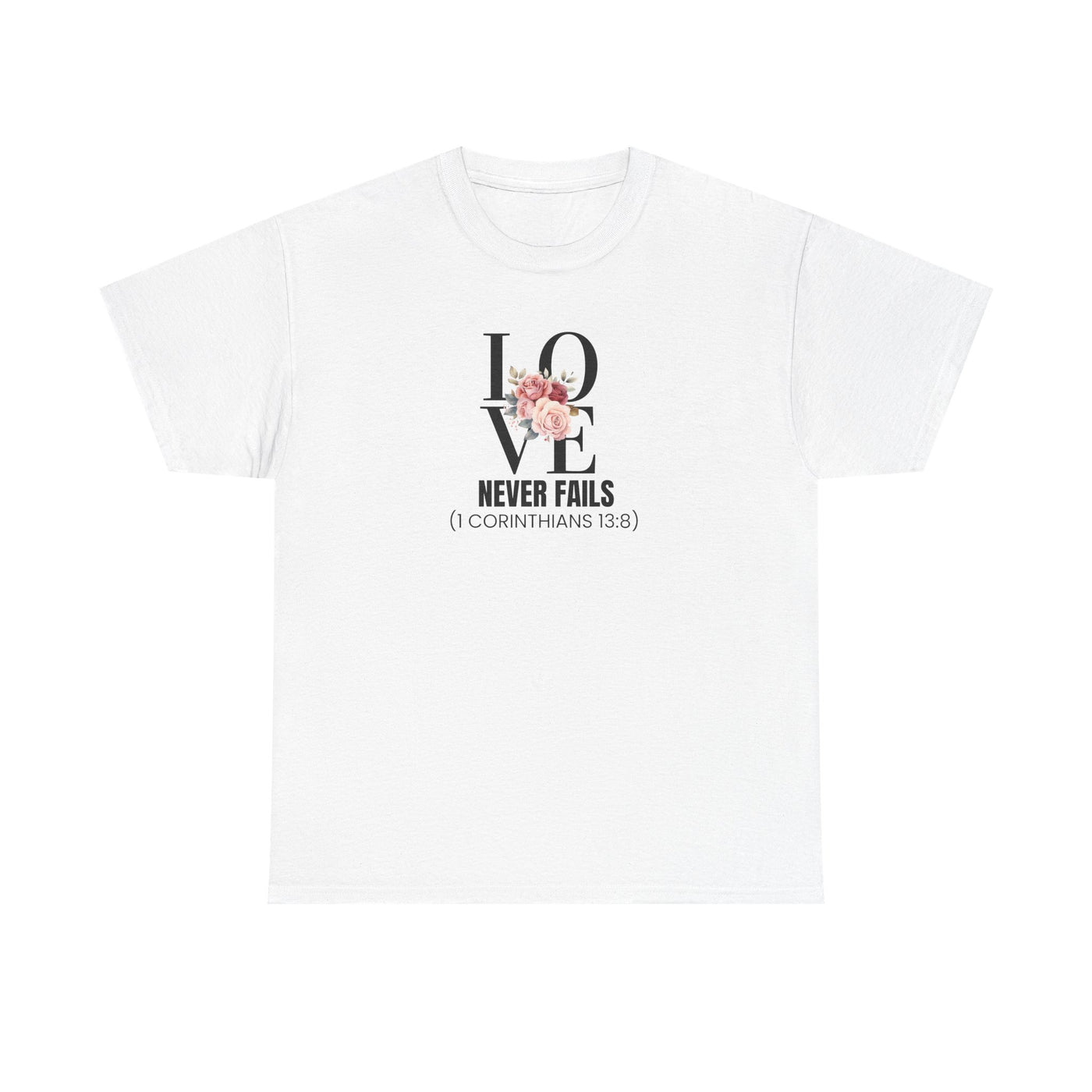 Love Never Fails Unisex Cotton Tee - Inspirational Shirt