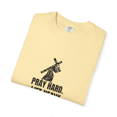 Pray Hard Lift Heavy Tee, Inspirational  Apparel