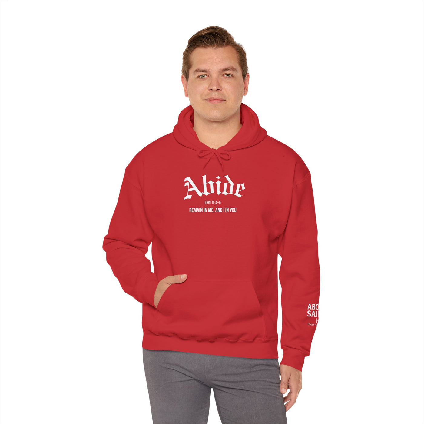 Cozy Abide Hoodie for Faith & Inspiration, Unisex Sweatshirt for Everyday Wear