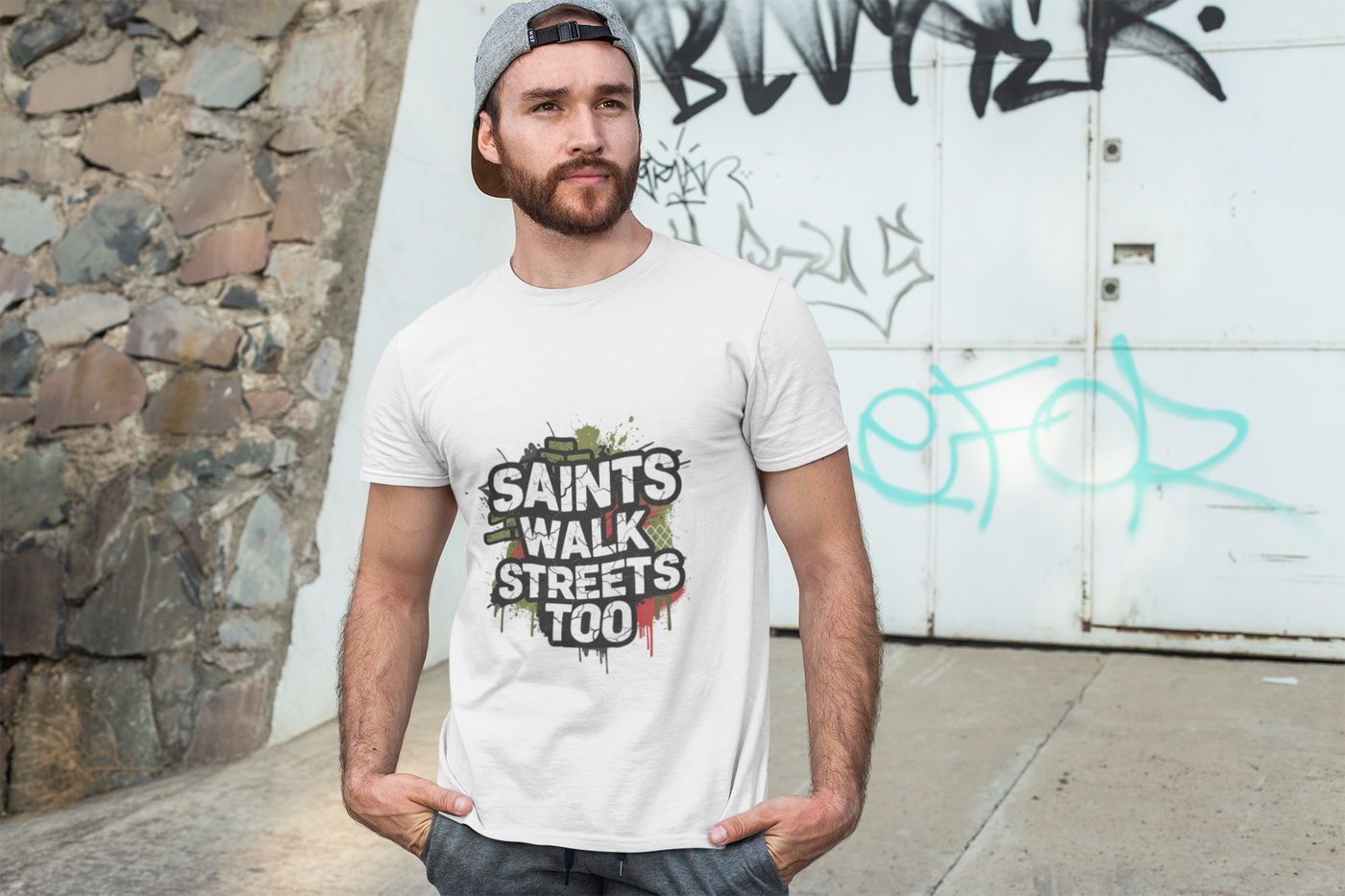 Saints Walk Streets Too T-Shirt – Unisex Urban Streetwear Tee | Casual Faith Apparel