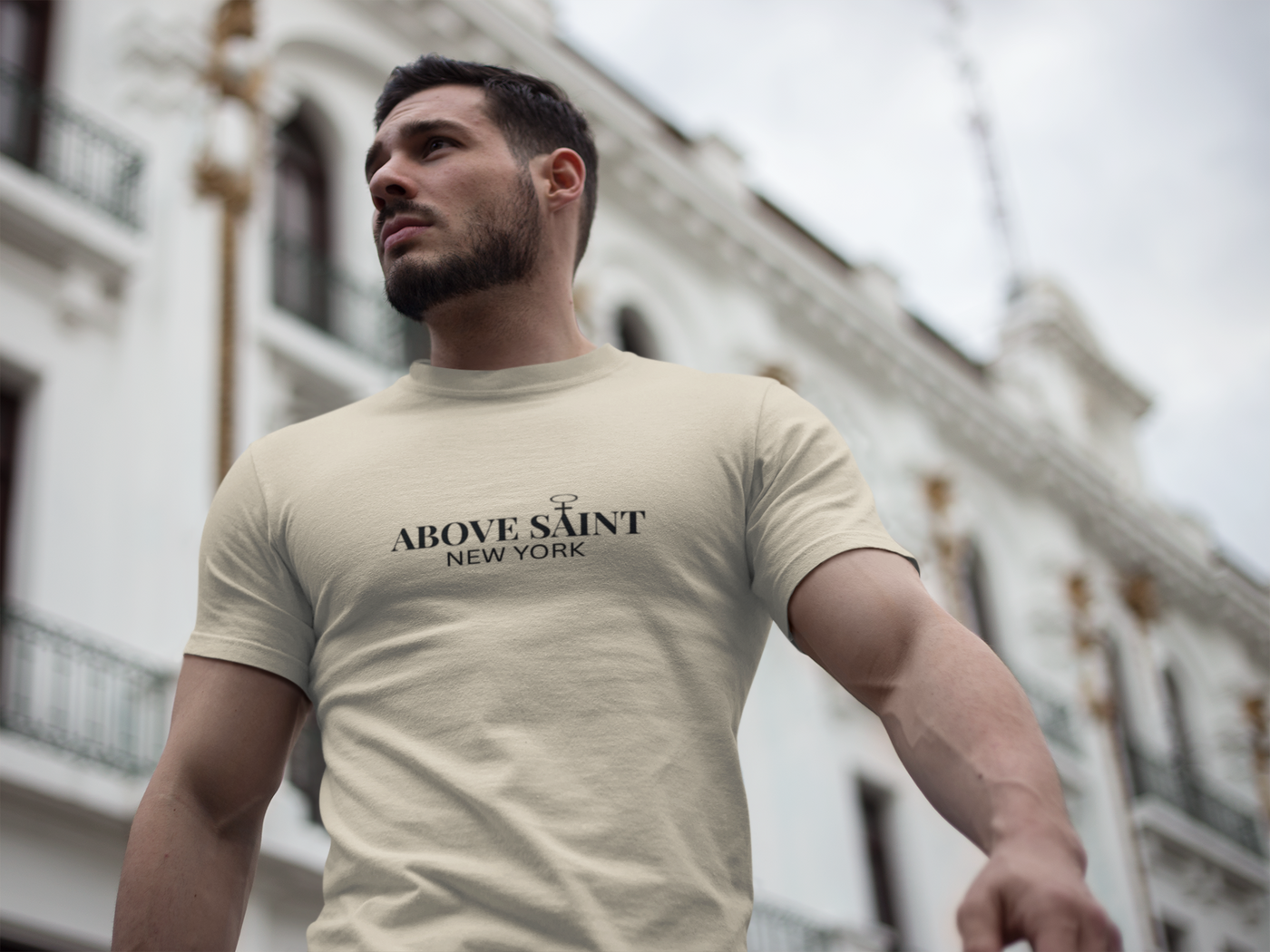 Above Saint New York Signature Logo Tee | Minimalist Christian Streetwear