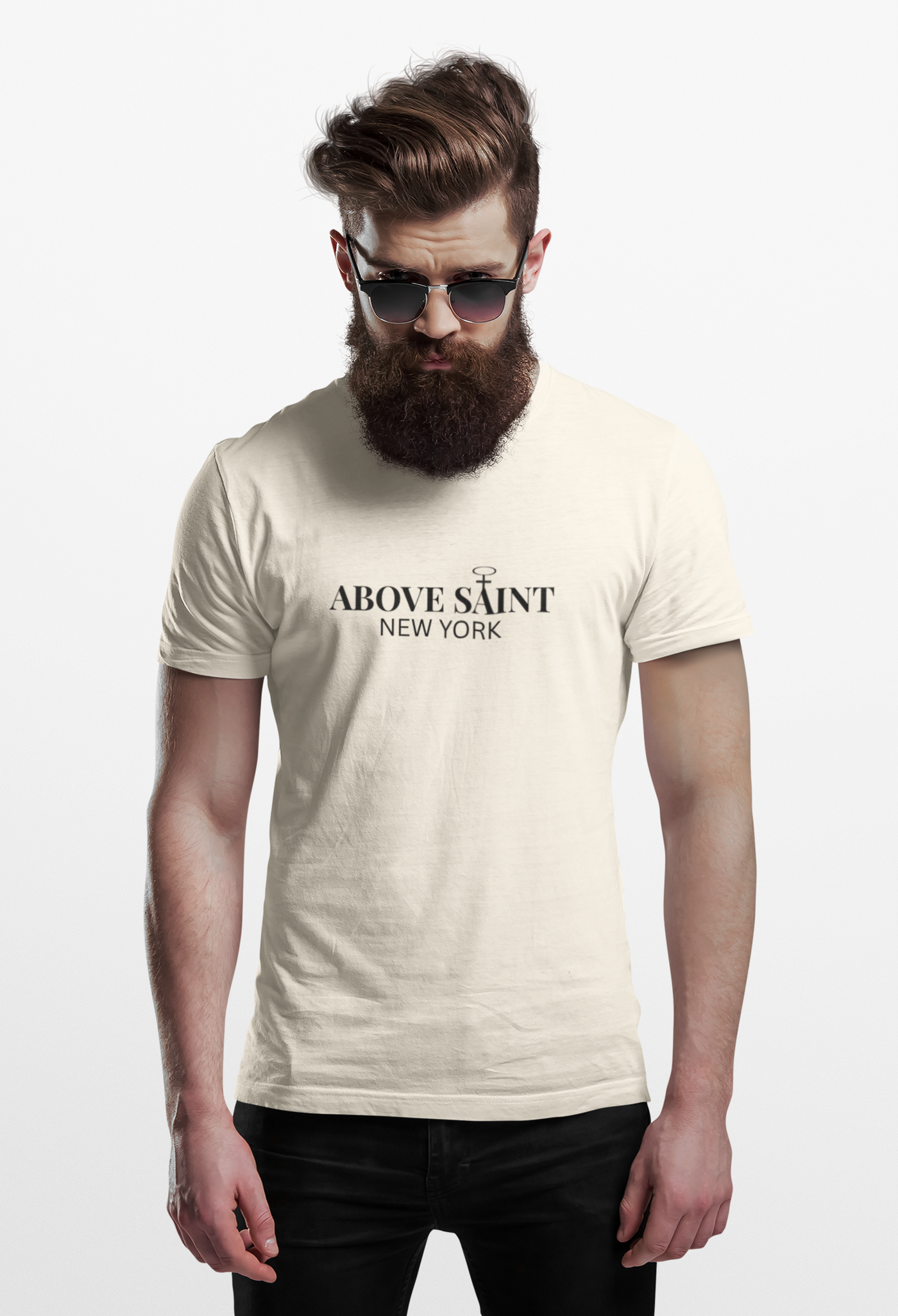 Above Saint New York Signature Logo Tee | Minimalist Christian Streetwear
