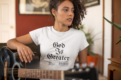 God Is Greater Unisex Heavy Cotton Tee, Faith-Based T-Shirt