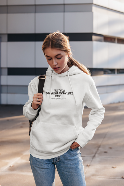 Trust God  Inspirational Sweatshirt, Faith-Based Apparel, Comfortable Unisex Hoodie