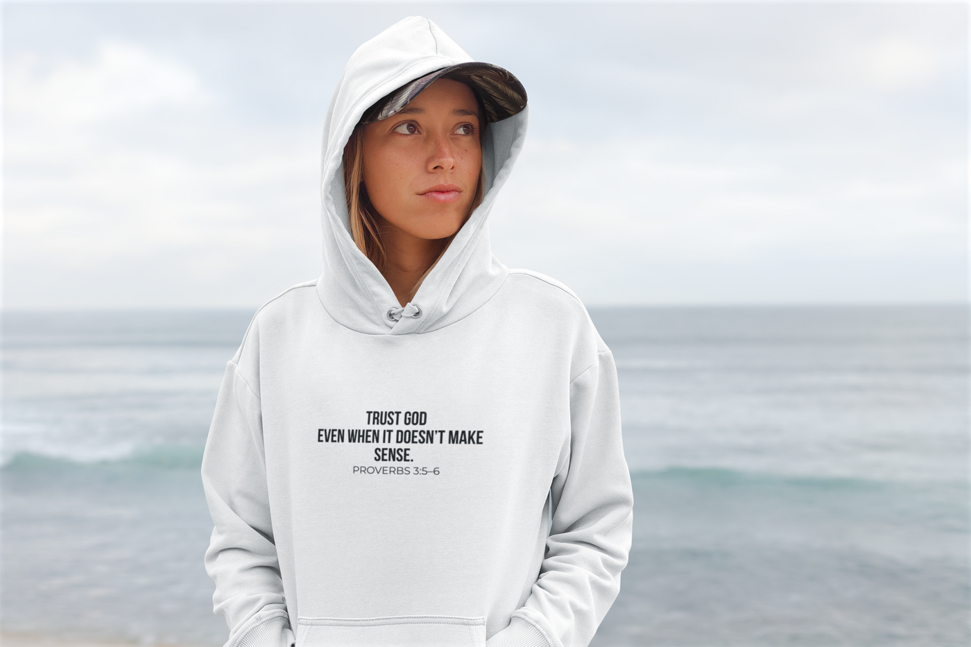 Trust God  Inspirational Sweatshirt, Faith-Based Apparel, Comfortable Unisex Hoodie