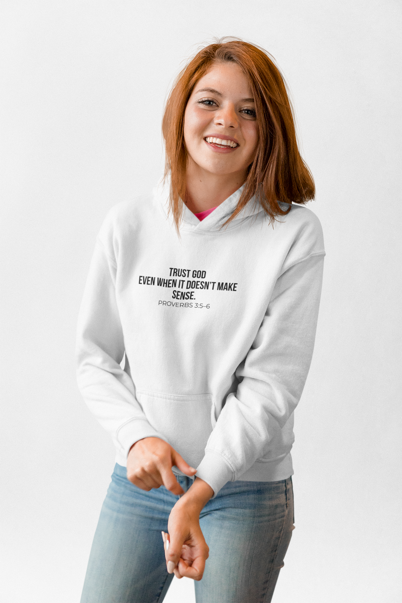 Trust God  Inspirational Sweatshirt, Faith-Based Apparel, Comfortable Unisex Hoodie