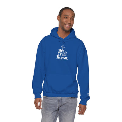Pray Trust Repeat Cozy Unisex Hooded Sweatshirt for Every Occasion