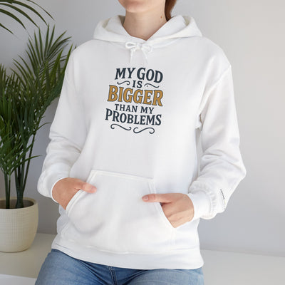 Inspirational Heavy Blend Hoodie | My God is Bigger Than My Problems