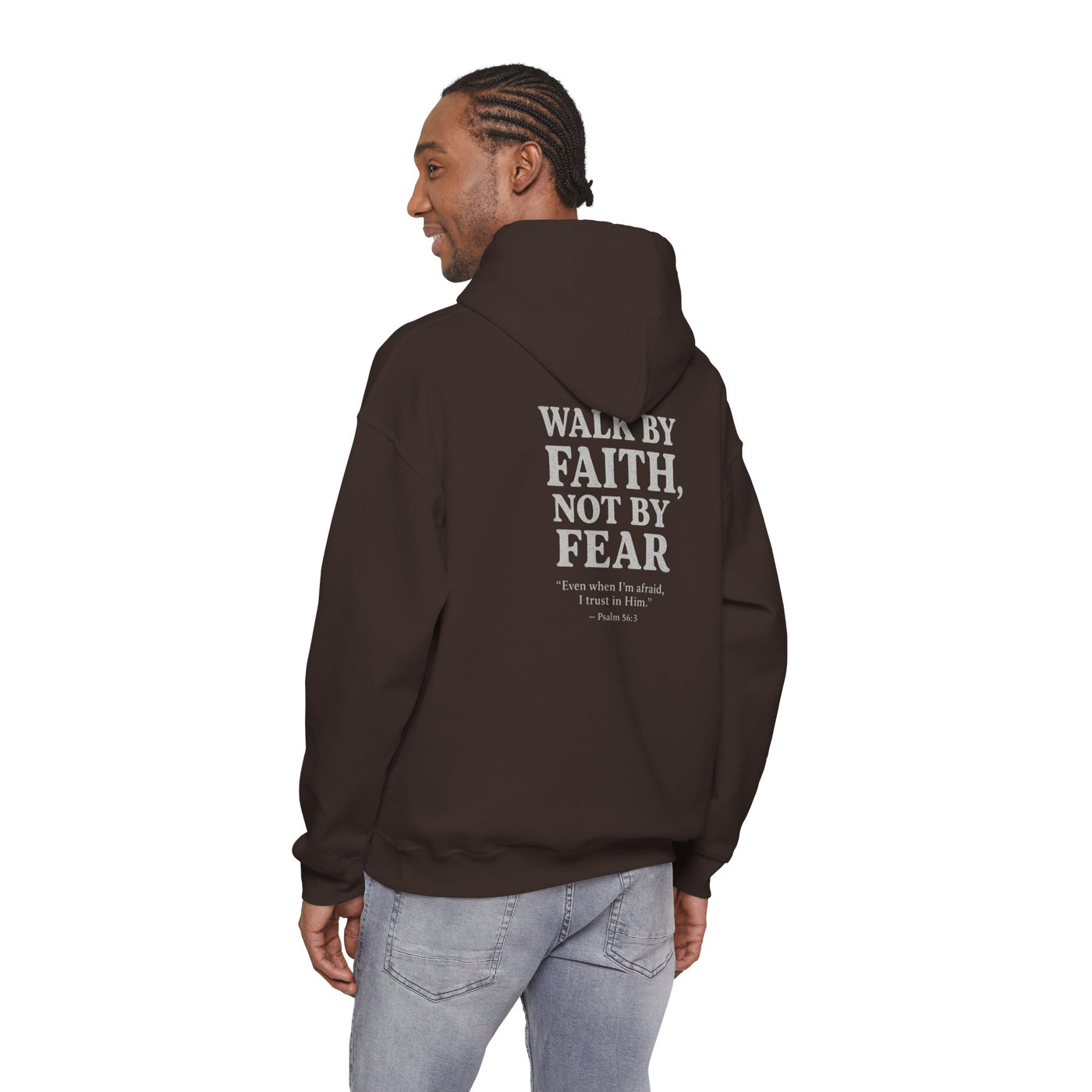 Inspirational Hooded Sweatshirt - "Walk by Faith, Not by Fear"