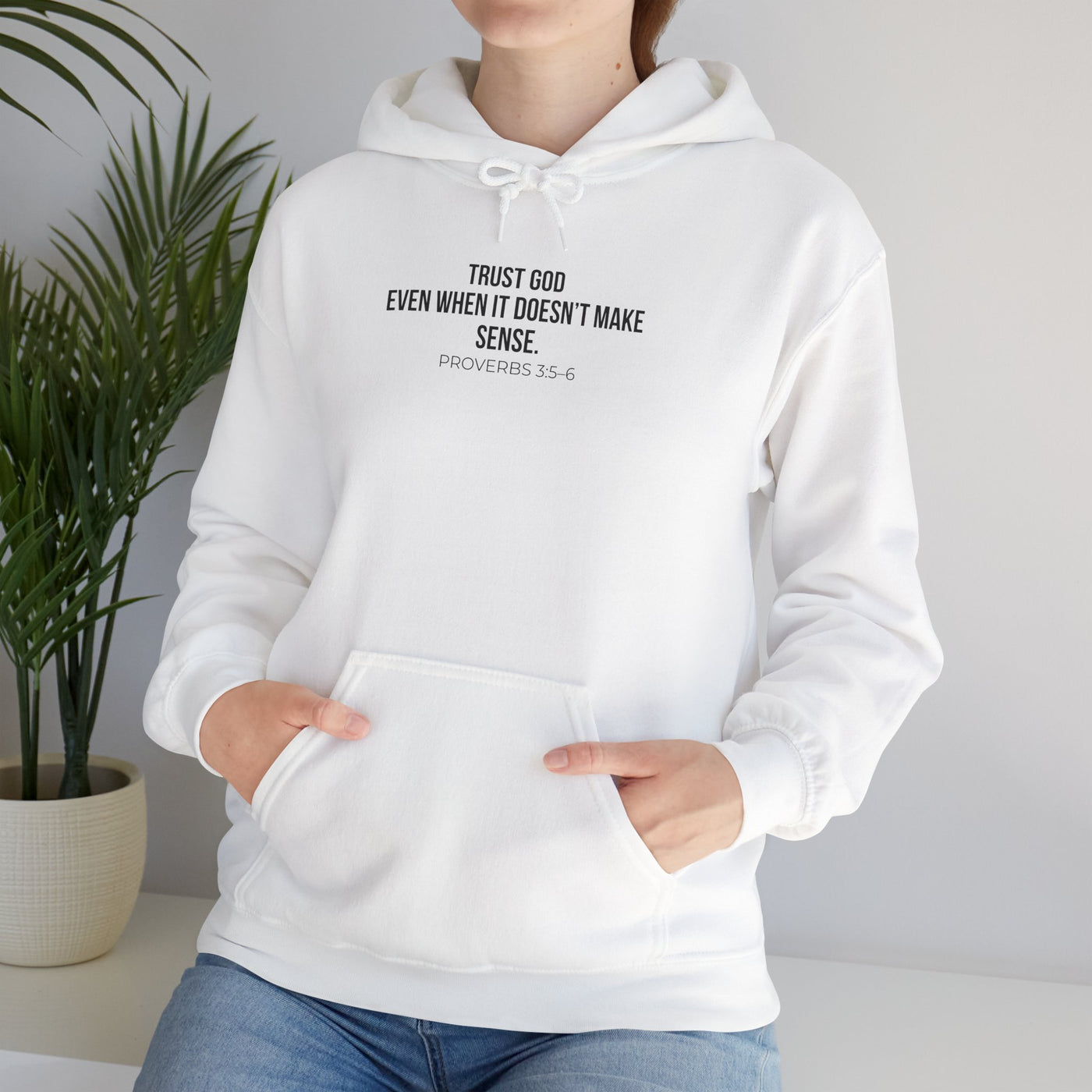 Trust God  Inspirational Sweatshirt, Faith-Based Apparel, Comfortable Unisex Hoodie