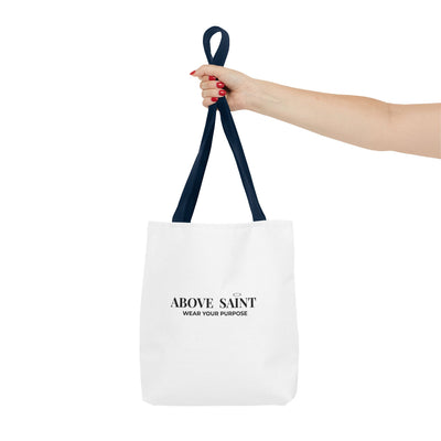 Above Saint Tote Bag – Christian Faith Tote | Wear Your Purpose