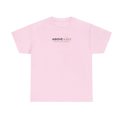 Unisex Heavy Cotton Tee with Above Saint Design