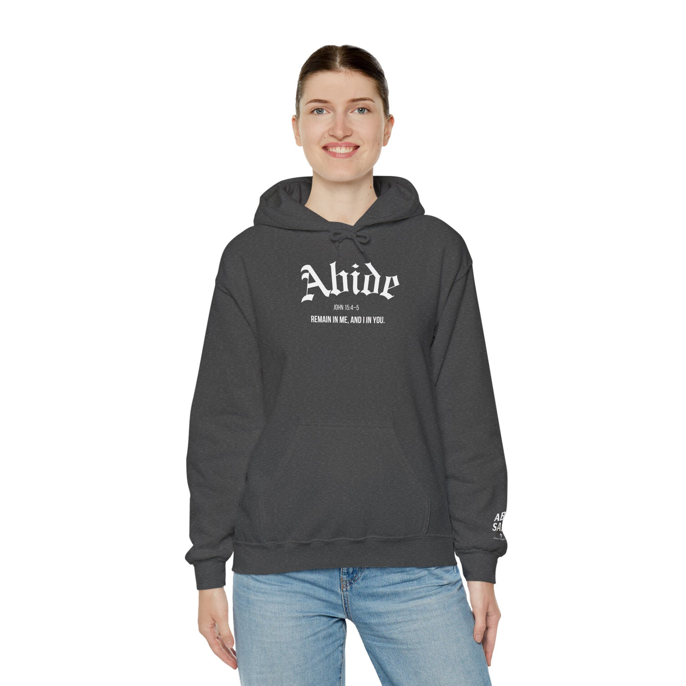 Cozy Abide Hoodie for Faith & Inspiration, Unisex Sweatshirt for Everyday Wear