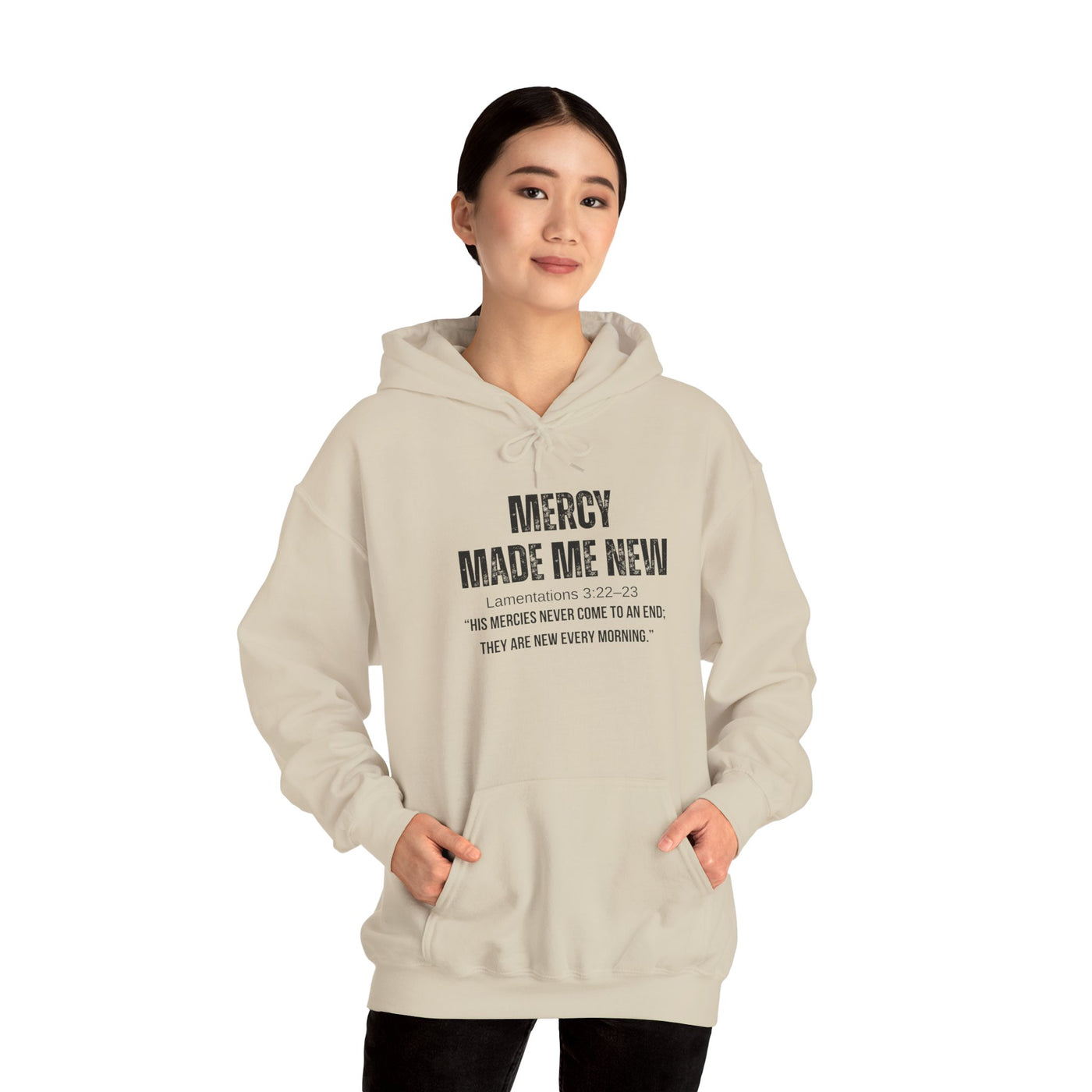 Inspirational Hoodie: Mercy Made Me New, Faith Sweatshirt