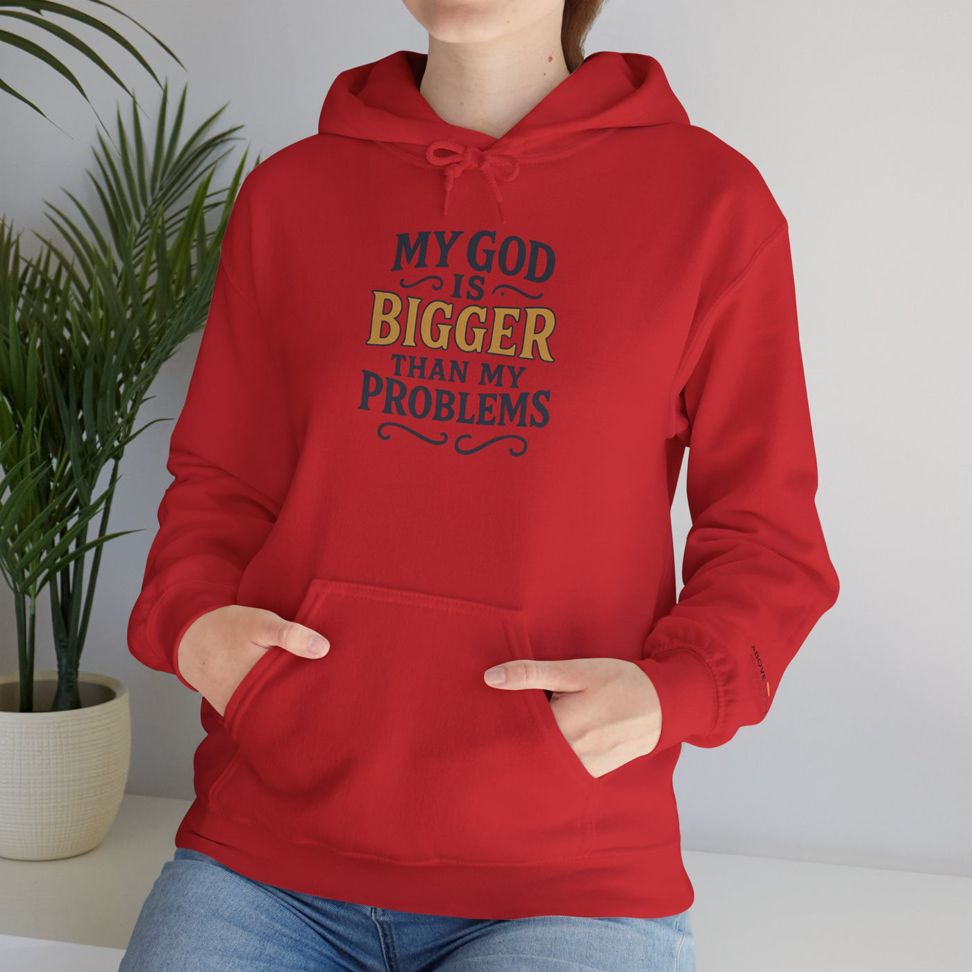 Inspirational Heavy Blend Hoodie | My God is Bigger Than My Problems