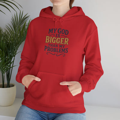 Inspirational Heavy Blend Hoodie | My God is Bigger Than My Problems