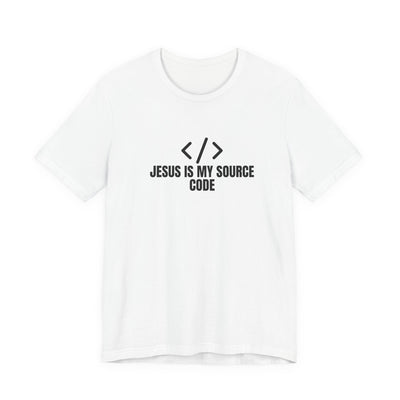 Faith-Inspired Tech Tee, Jesus Is My Source Code Shirt, Unisex