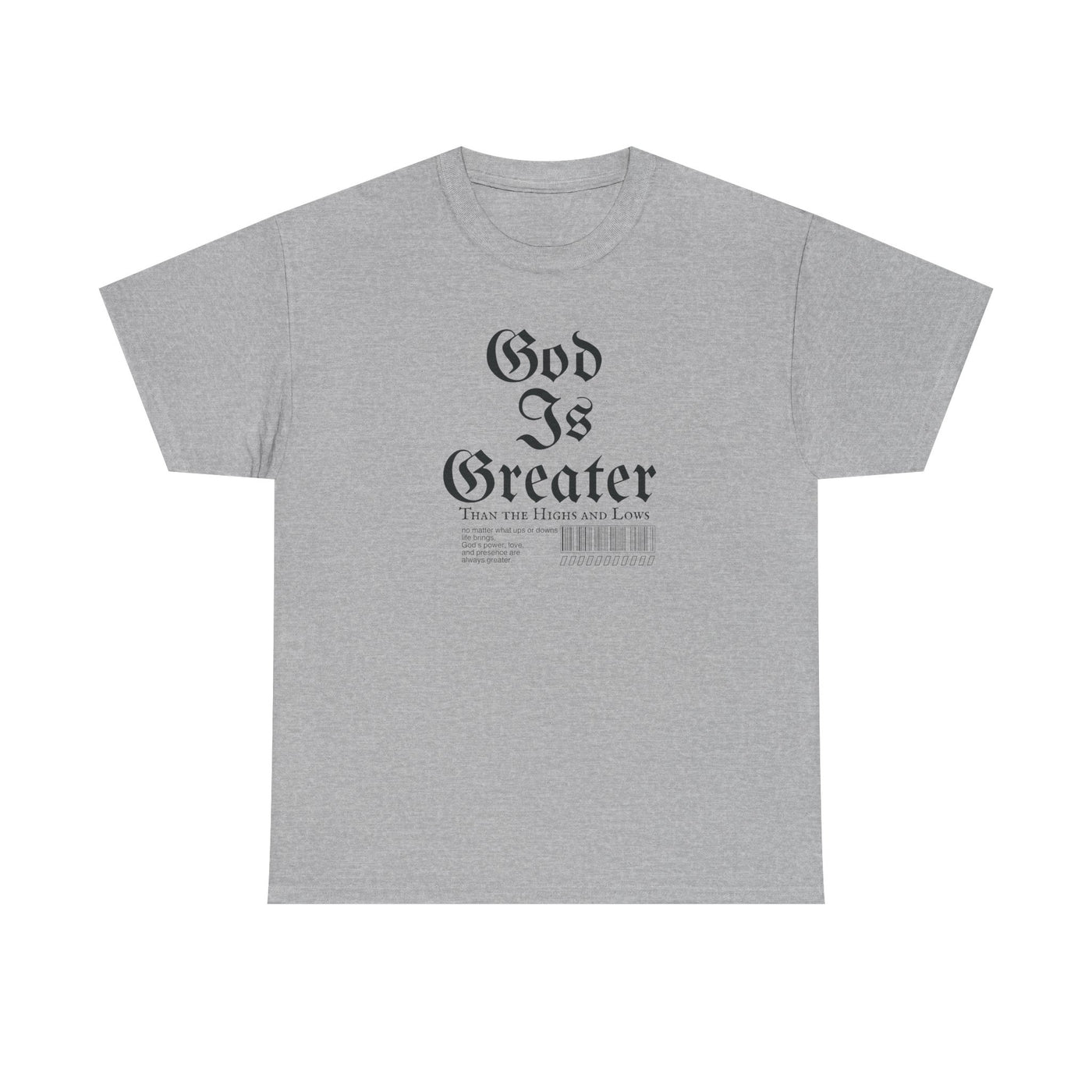 God Is Greater Unisex Heavy Cotton Tee, Faith-Based T-Shirt