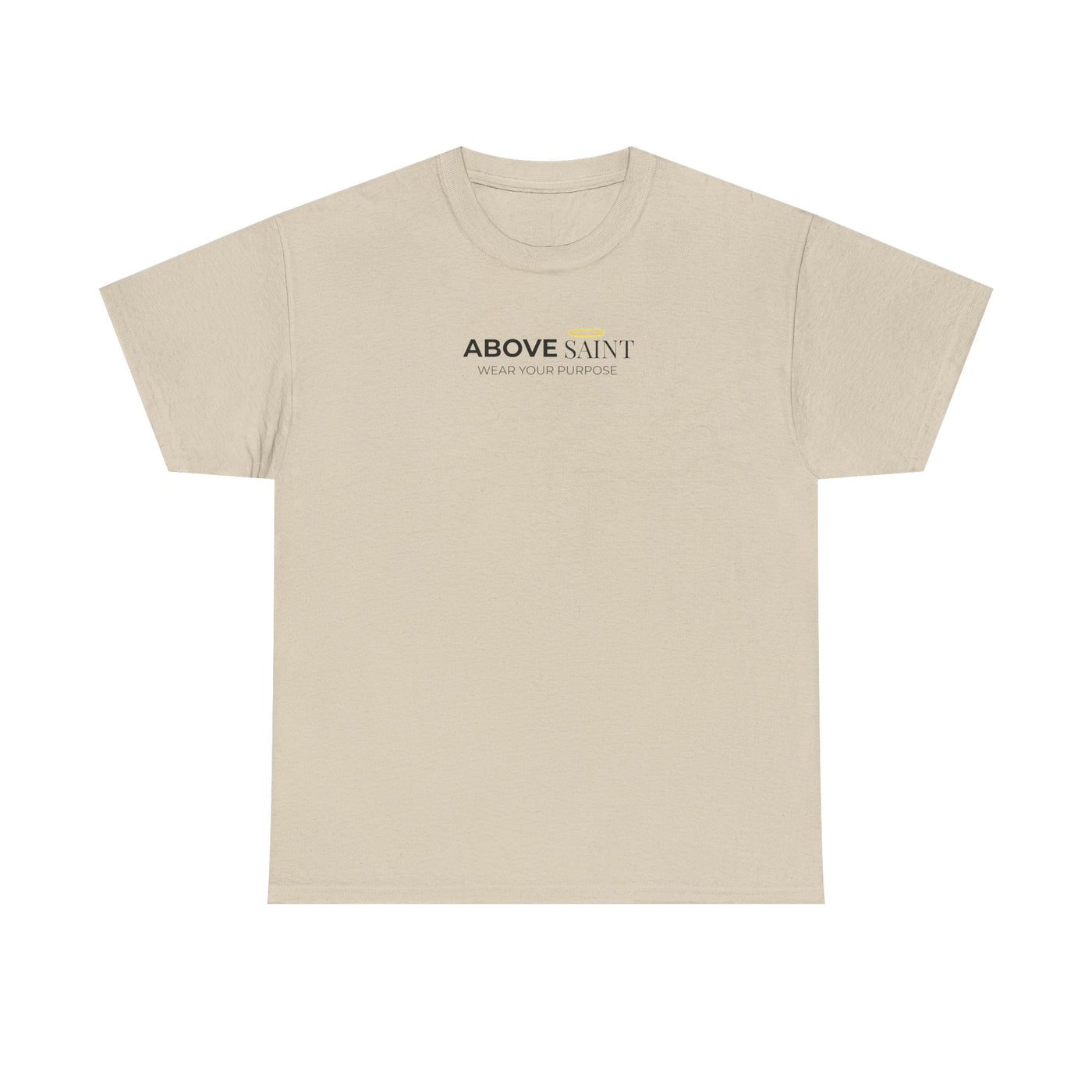 Unisex Heavy Cotton Tee with Above Saint Design