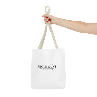 Above Saint Tote Bag – Christian Faith Tote | Wear Your Purpose