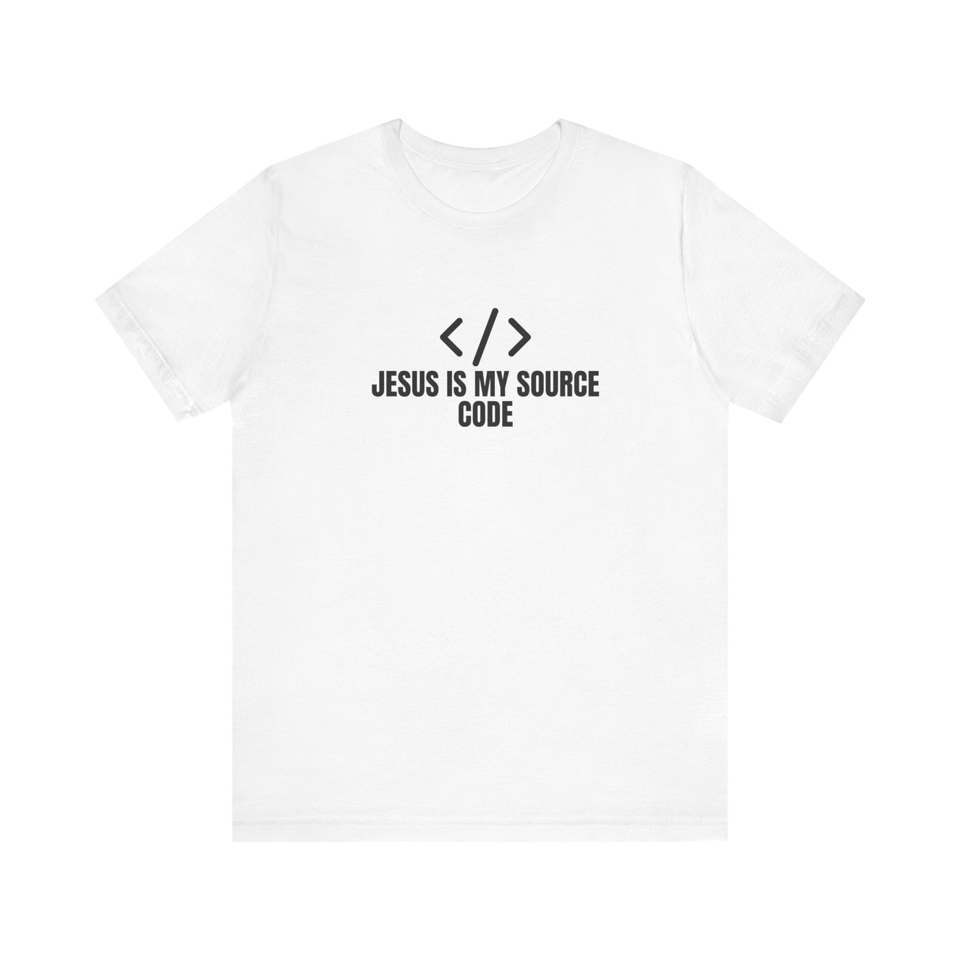 Faith-Inspired Tech Tee, Jesus Is My Source Code Shirt, Unisex