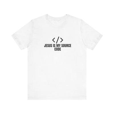 Faith-Inspired Tech Tee, Jesus Is My Source Code Shirt, Unisex