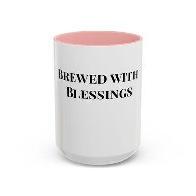 Brewed with Blessings White Ceramic Mug – Christian Coffee Cup (11oz & 15oz), Dishwasher & Microwave Safe