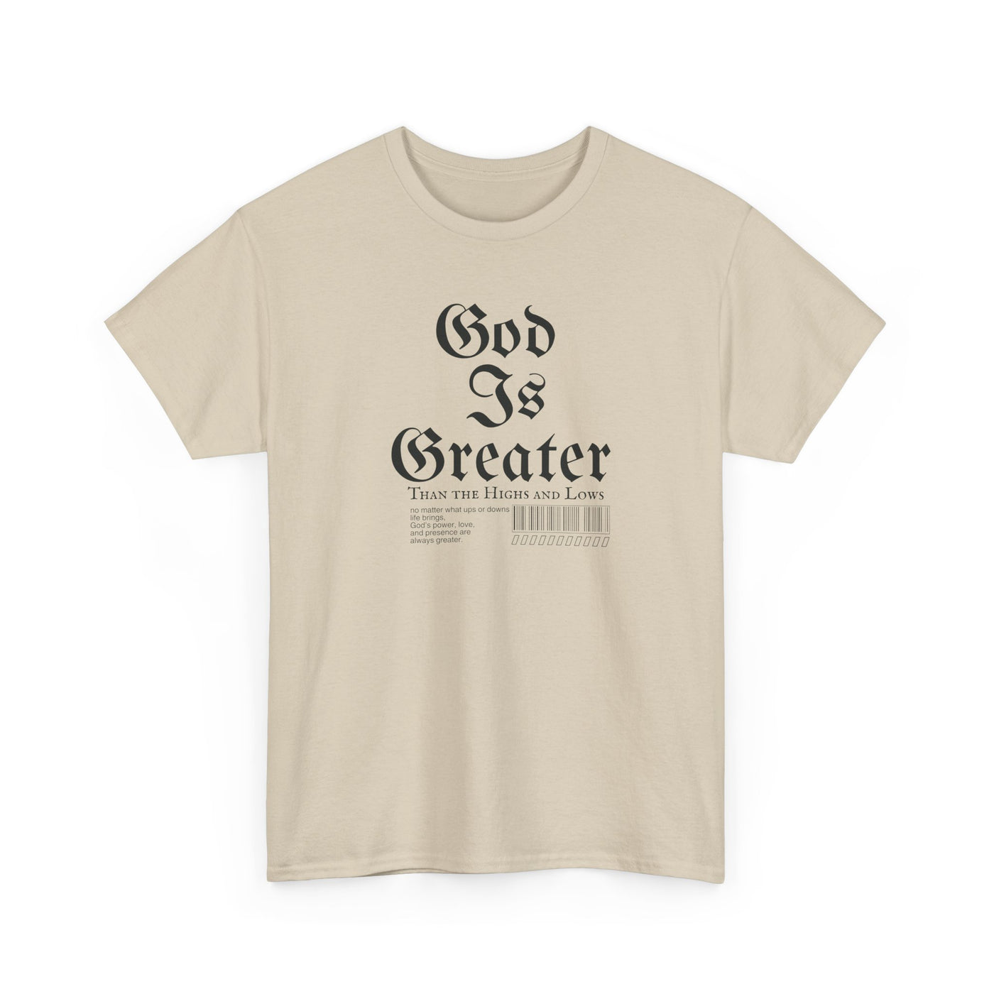 God Is Greater Unisex Heavy Cotton Tee, Faith-Based T-Shirt