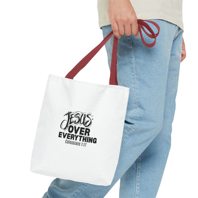 Inspirational Tote Bag | Jesus Over Everything | Faith Inspired  Everyday Use