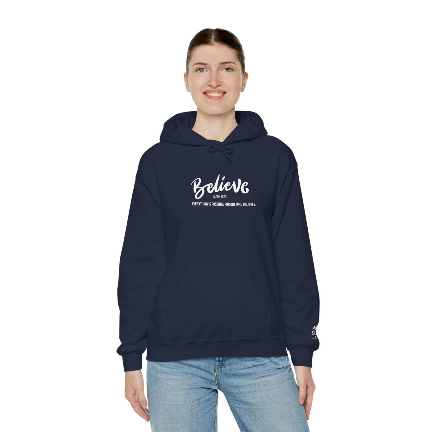 Inspirational Hoodie for Everyday Comfort-Believe( Mark 9:23) Unisex Casual Wear