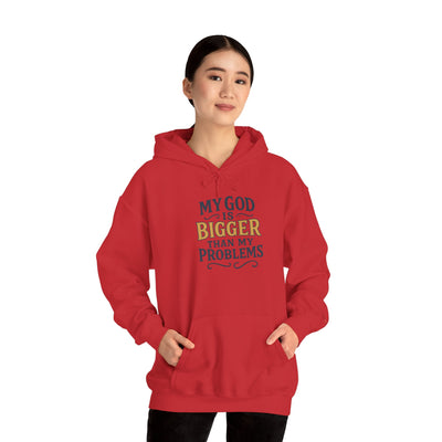 Inspirational Heavy Blend Hoodie | My God is Bigger Than My Problems