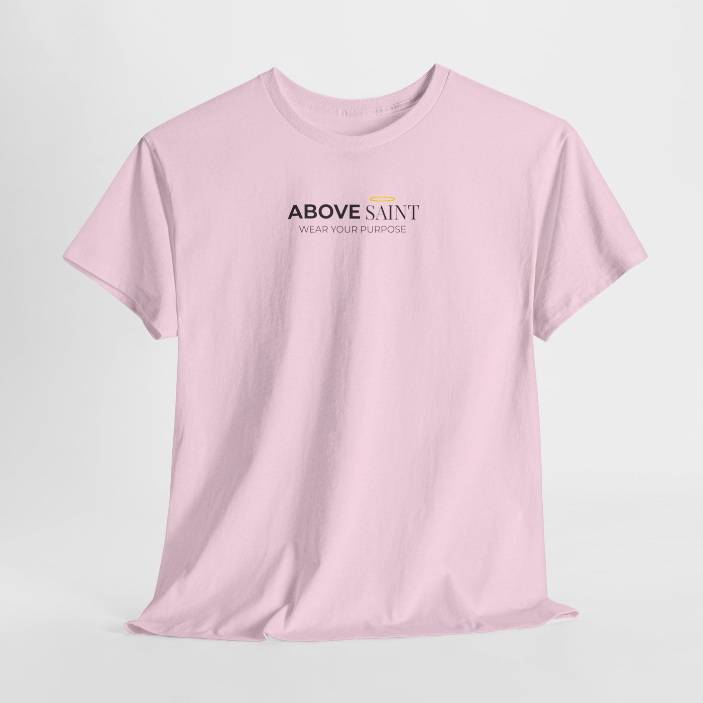 Unisex Heavy Cotton Tee with Above Saint Design