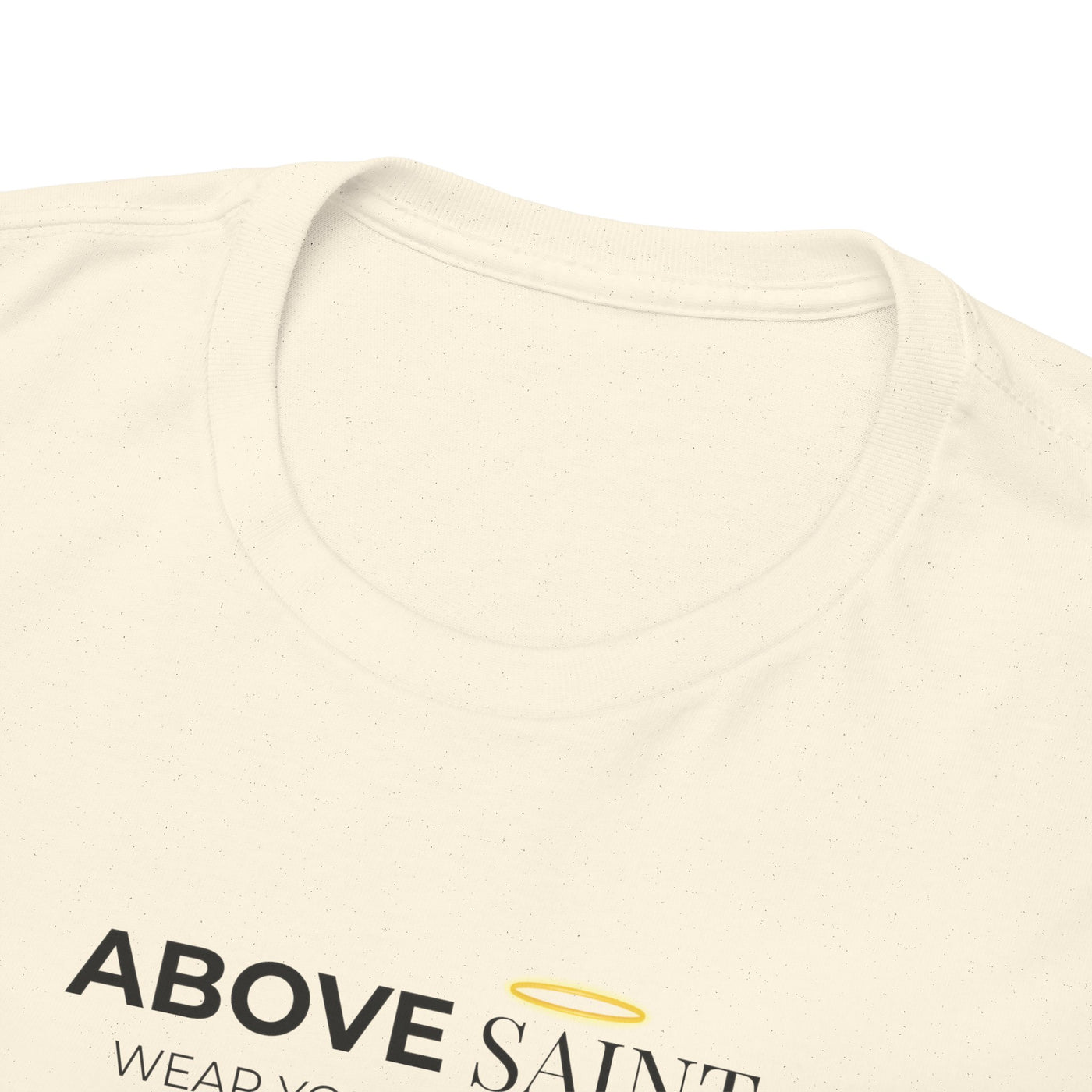 Unisex Heavy Cotton Tee with Above Saint Design
