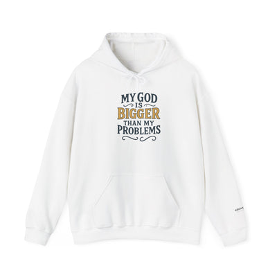 Inspirational Heavy Blend Hoodie | My God is Bigger Than My Problems