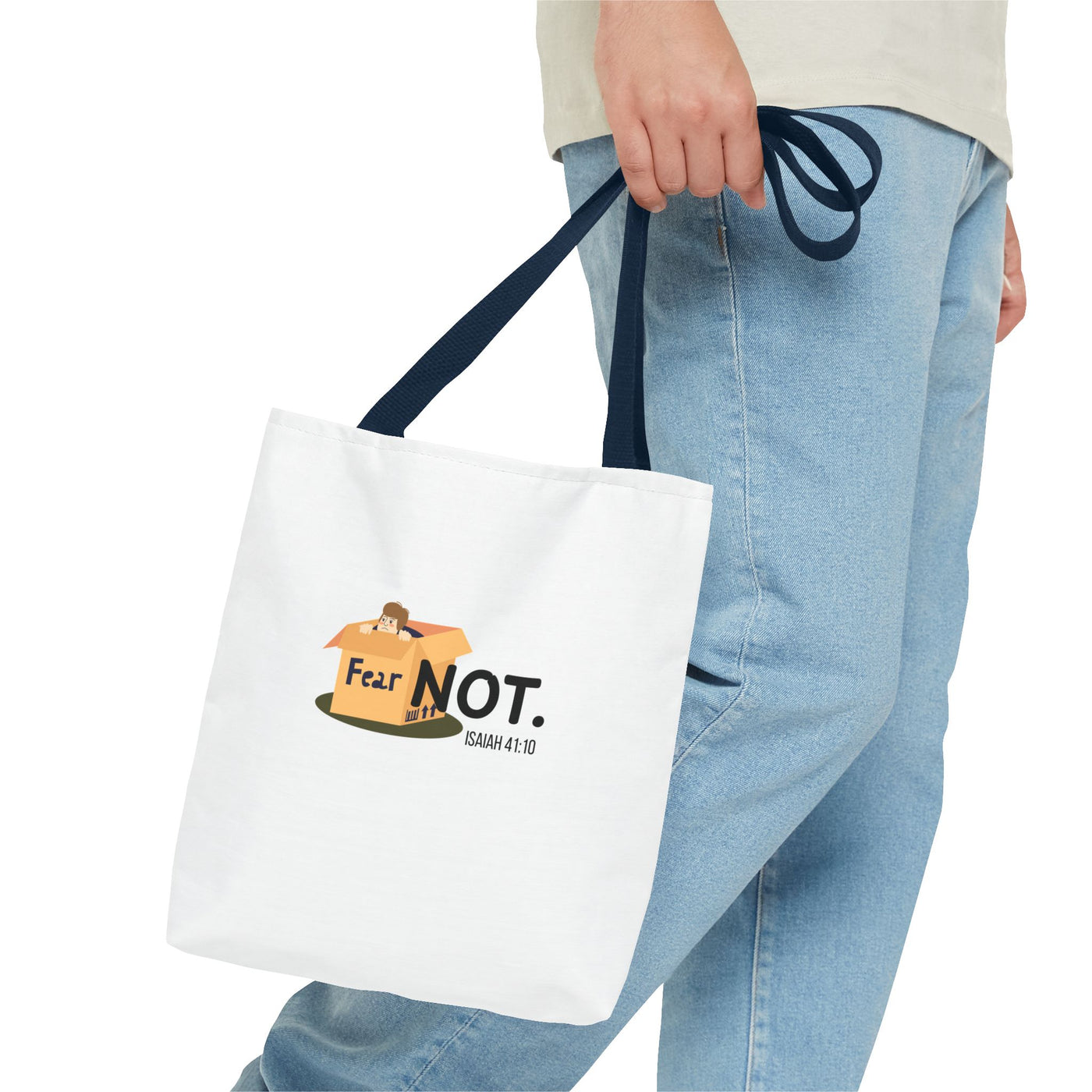 Fear Not Inspirational Tote Bag, Motivational Shopping Bag