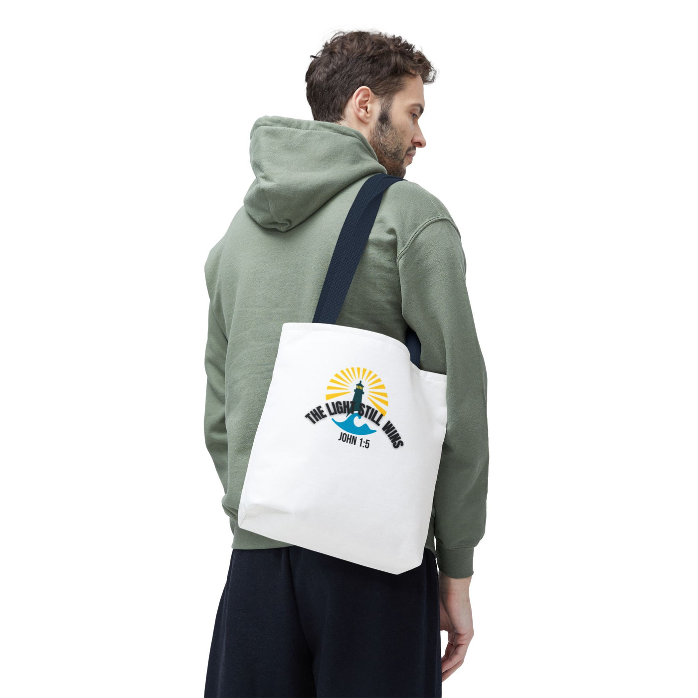 Light of Hope Tote Bag - Inspirational Messenger, Religious Tote, Everyday Carry-all